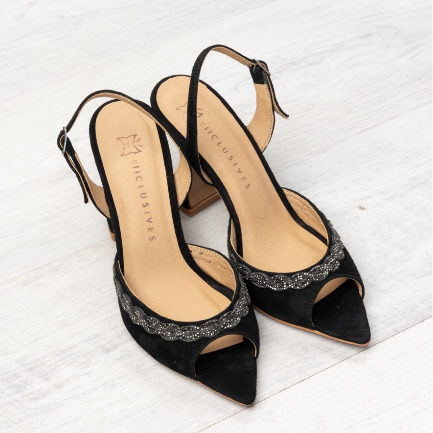   Sandale - Boem - Black & Sparkle - 8cm